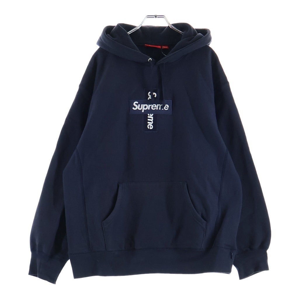 SUPREME(シュプリーム) 20AW Cross Box Logo Hooded Sweatshirt クロスボックスロゴ プルオーバースウェットパーカー フーディー ネイビー