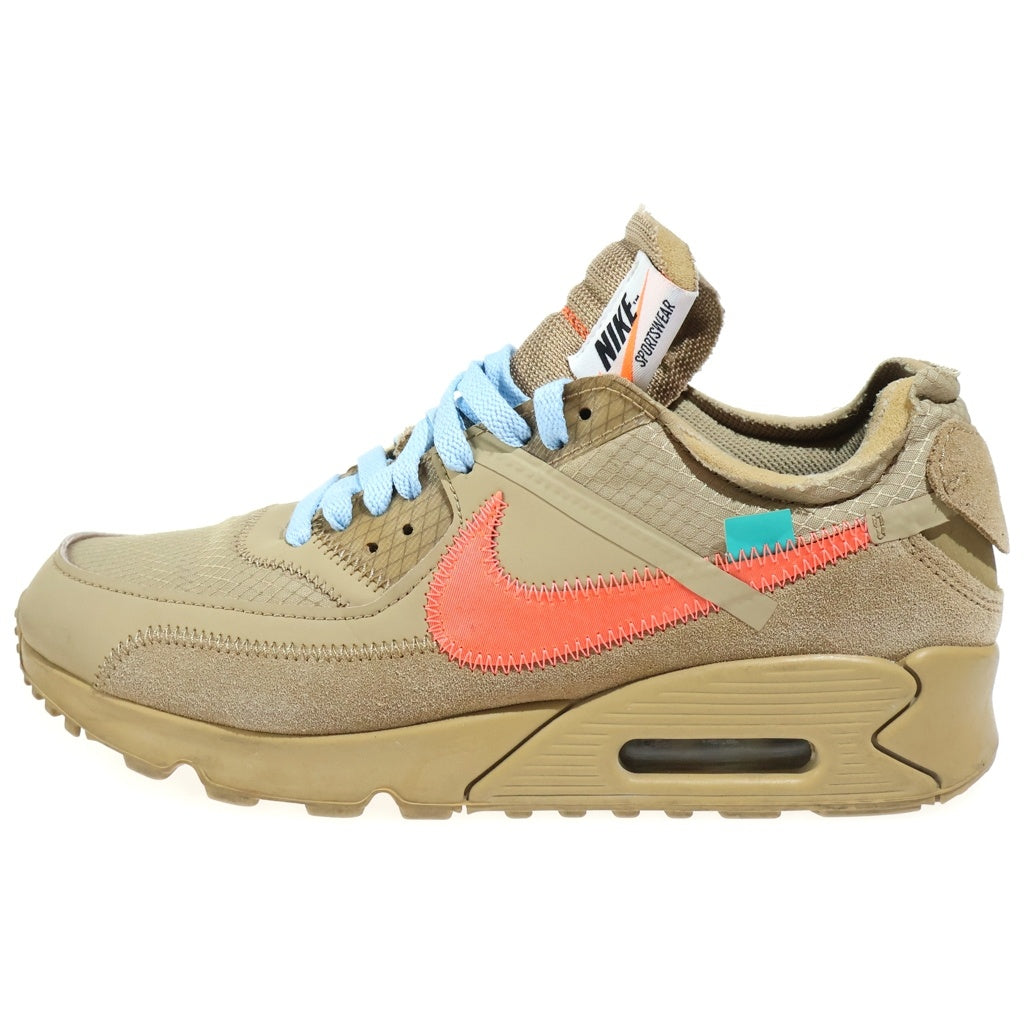 NIKE(ナイキ) ×OFF-WHITE THE 10 AIR MAX 90 DESERT ORE オフホワイト エアマックス90 デザートオレ ローカットスニーカー ブラウン US7.5/25.5cm AA7293-200