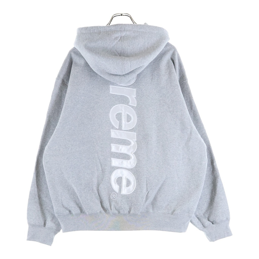 SUPREME(シュプリーム) 24AW Satin Applique Hooded Sweatshirt サテンアップリケ プルオーバースウェットパーカー フーディー グレー