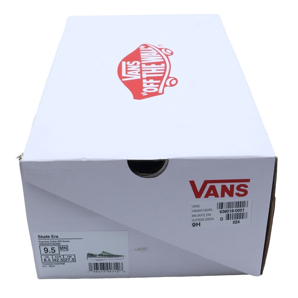 VANS(ヴァンズ) 23SS ×SUPREME Dollar Era Green シュプリーム ドル総柄 ローカットスニーカー グリーン US9.5/27.5cm VN0A5FC9GRN