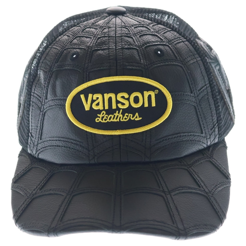 SUPREME(シュプリーム) 26SS ×Vanson Leathers Spider-Man Mesh Back 6-Panel バンソン スパイダーマン レザーメッシュ 6パネルキャップ 帽子 ブラック