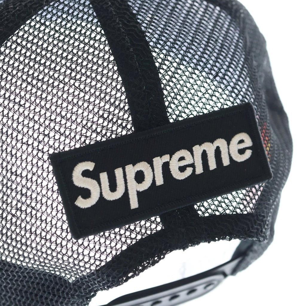 SUPREME(シュプリーム) 26SS ×Vanson Leathers Spider-Man Mesh Back 6-Panel バンソン スパイダーマン レザーメッシュ 6パネルキャップ 帽子 ブラック