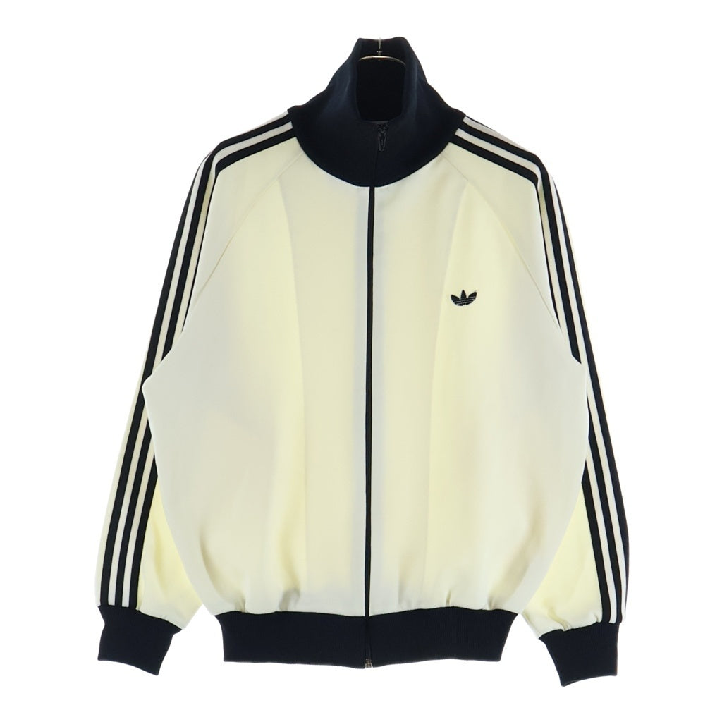 adidas(アディダス) 80S VINTAGE ヴィンテージ デサント製 サイドスリーストライプ トレフォイルロゴ トラックジャケット ホワイト/ブラック ADS-4F