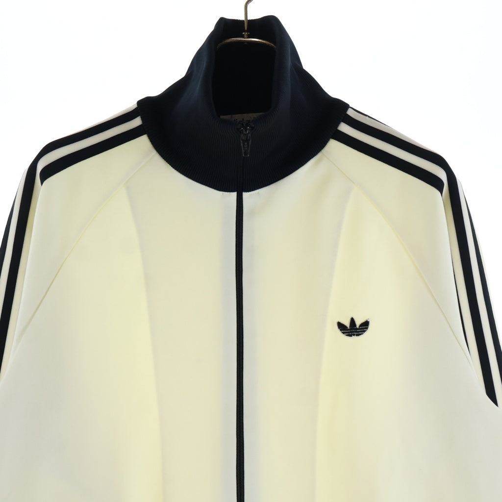 adidas(アディダス) 80S VINTAGE ヴィンテージ デサント製 サイドスリーストライプ トレフォイルロゴ トラックジャケット ホワイト/ブラック ADS-4F