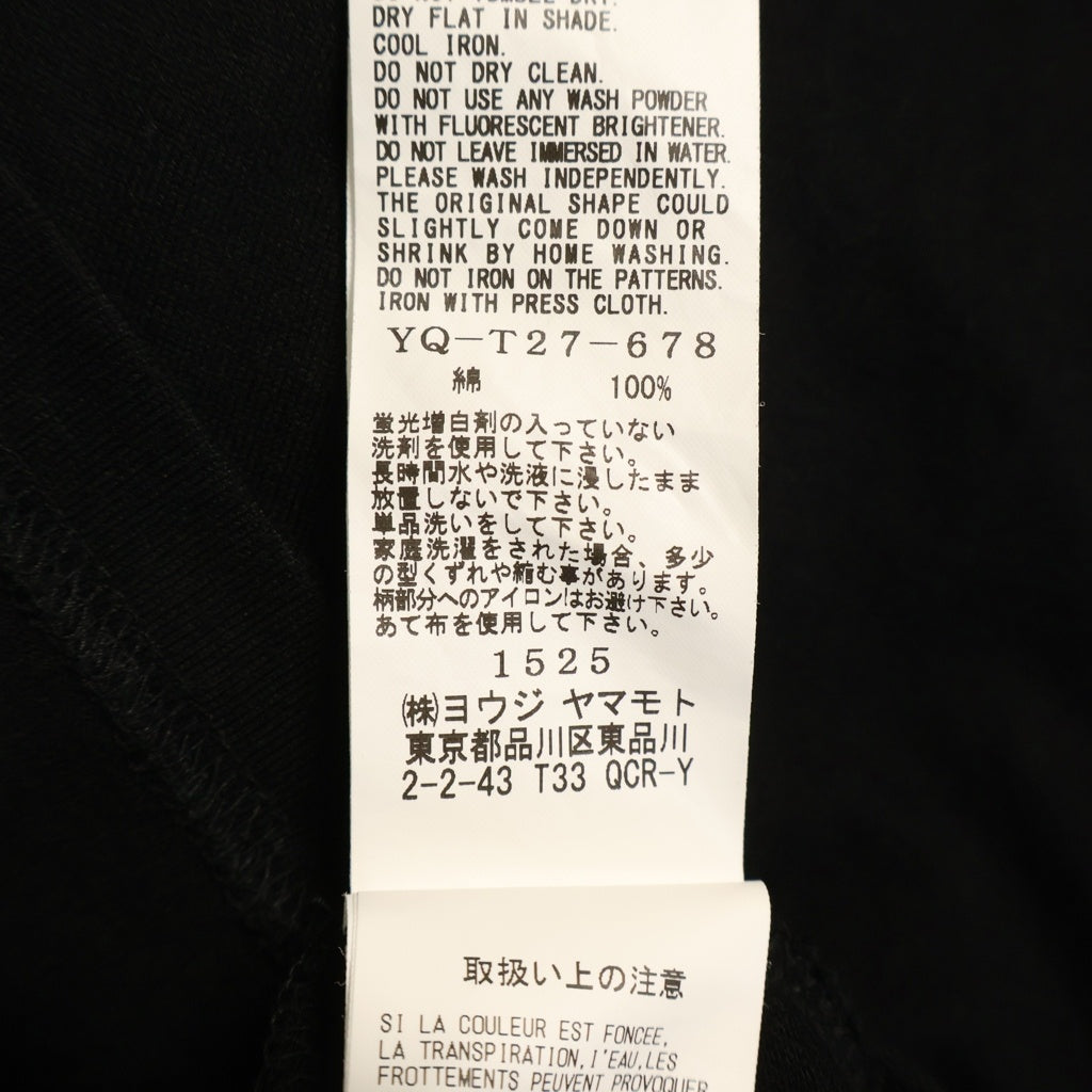Y's(ワイズ) PIGMENT PRINT BIG TEE ピグメント プリント ビッグ クルーネック半袖Tシャツ カットソー レディース ブラック YQ-T27-678
