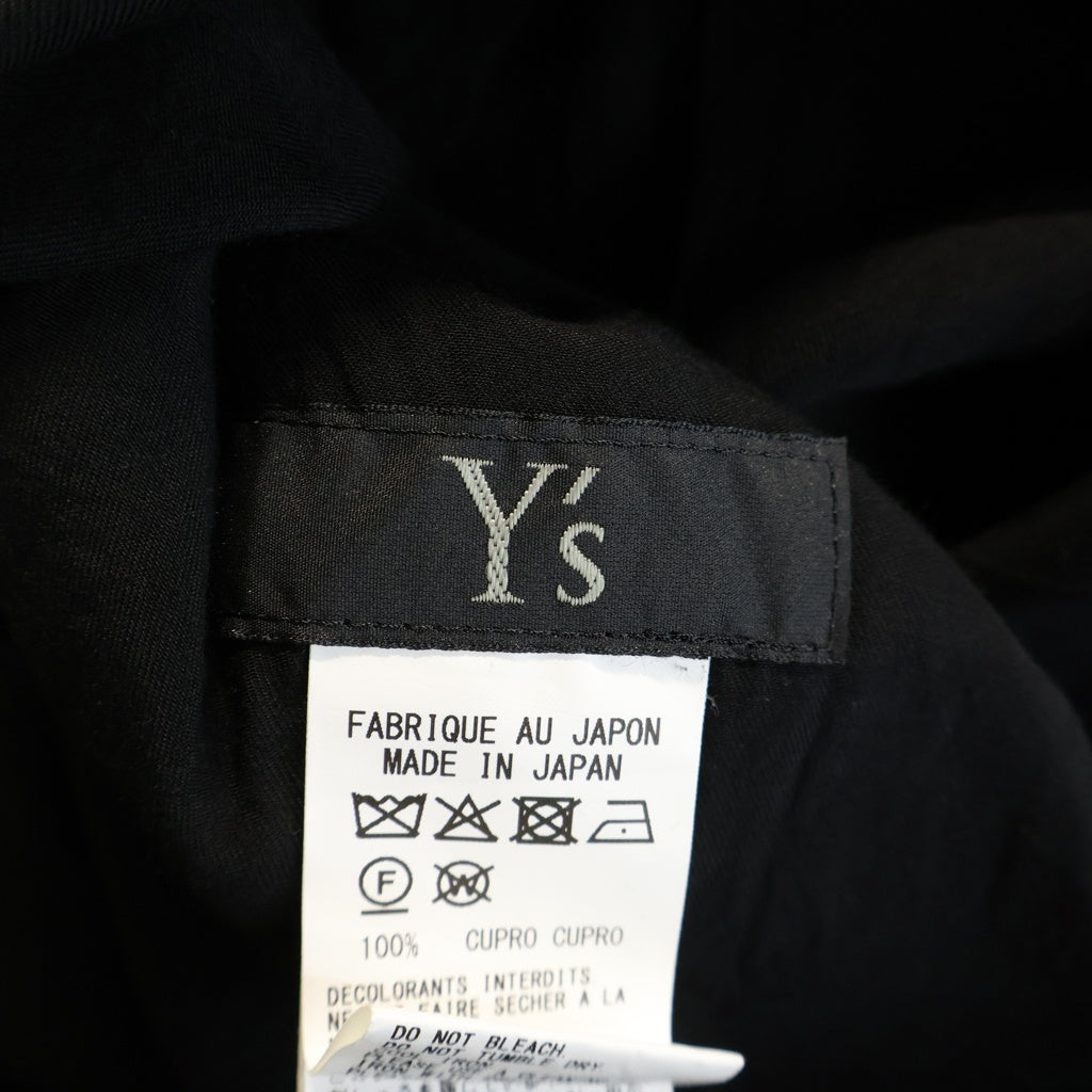 Y's(ワイズ) ロゴデザイン ノーカラー 長袖シャツワンピース ドレス レディース ブラック YK-D03-204