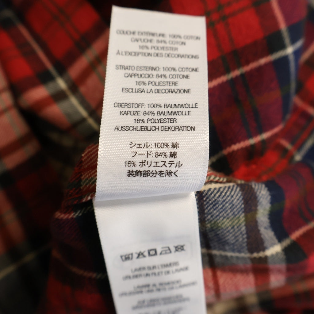 SUPREME(シュプリーム) 26AW Applique Hooded Flannel Shirt アップリケロゴ スウェットフーディドッキング フランネル長袖シャツ レッド