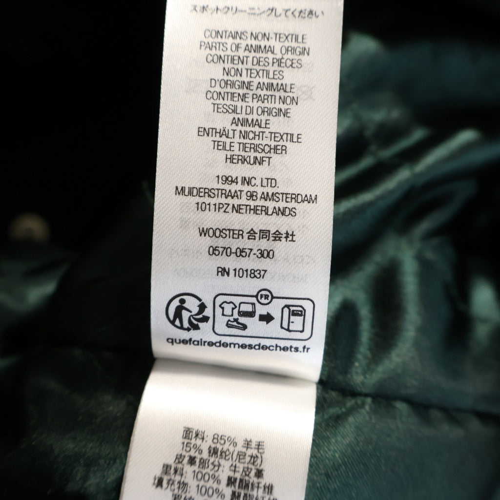 SUPREME(シュプリーム) 26SS Cross Varsity Jacket バックロゴ クロス アームレザー切替 バーシティジャケット ブルゾン グリーン