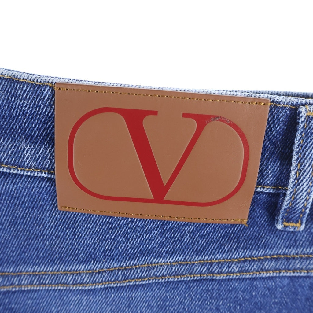 VALENTINO(ヴァレンティノ) Vロゴ パッチ デニムショーツ ショートパンツ レディース インディゴ WB3DD12J7C6