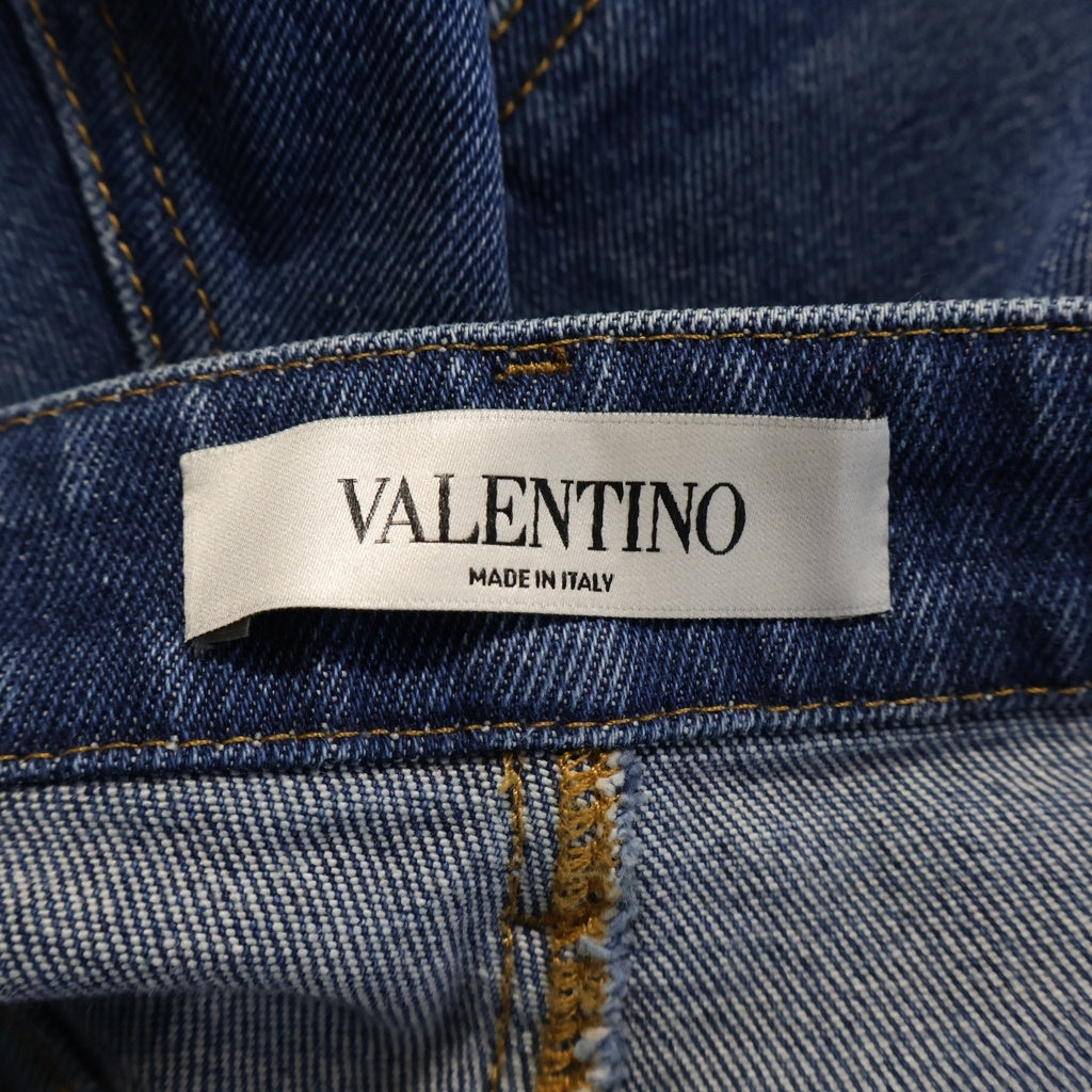 VALENTINO(ヴァレンティノ) Vロゴ パッチ デニムショーツ ショートパンツ レディース インディゴ WB3DD12J7C6