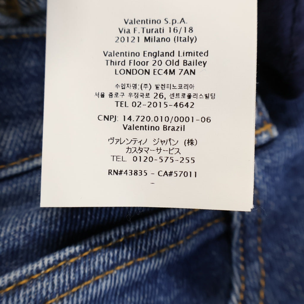 VALENTINO(ヴァレンティノ) Vロゴ パッチ デニムショーツ ショートパンツ レディース インディゴ WB3DD12J7C6