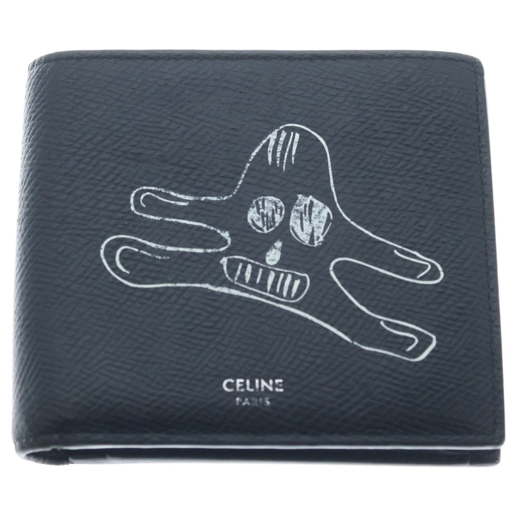 CELINE(セリーヌ) ×ANDRE BUTZER BI-FOLD LEATHER WALLET アンドレ ブッツァー バイフォールド 二つ折り財布 ウォレット ブラック 10C873CDS.38SI