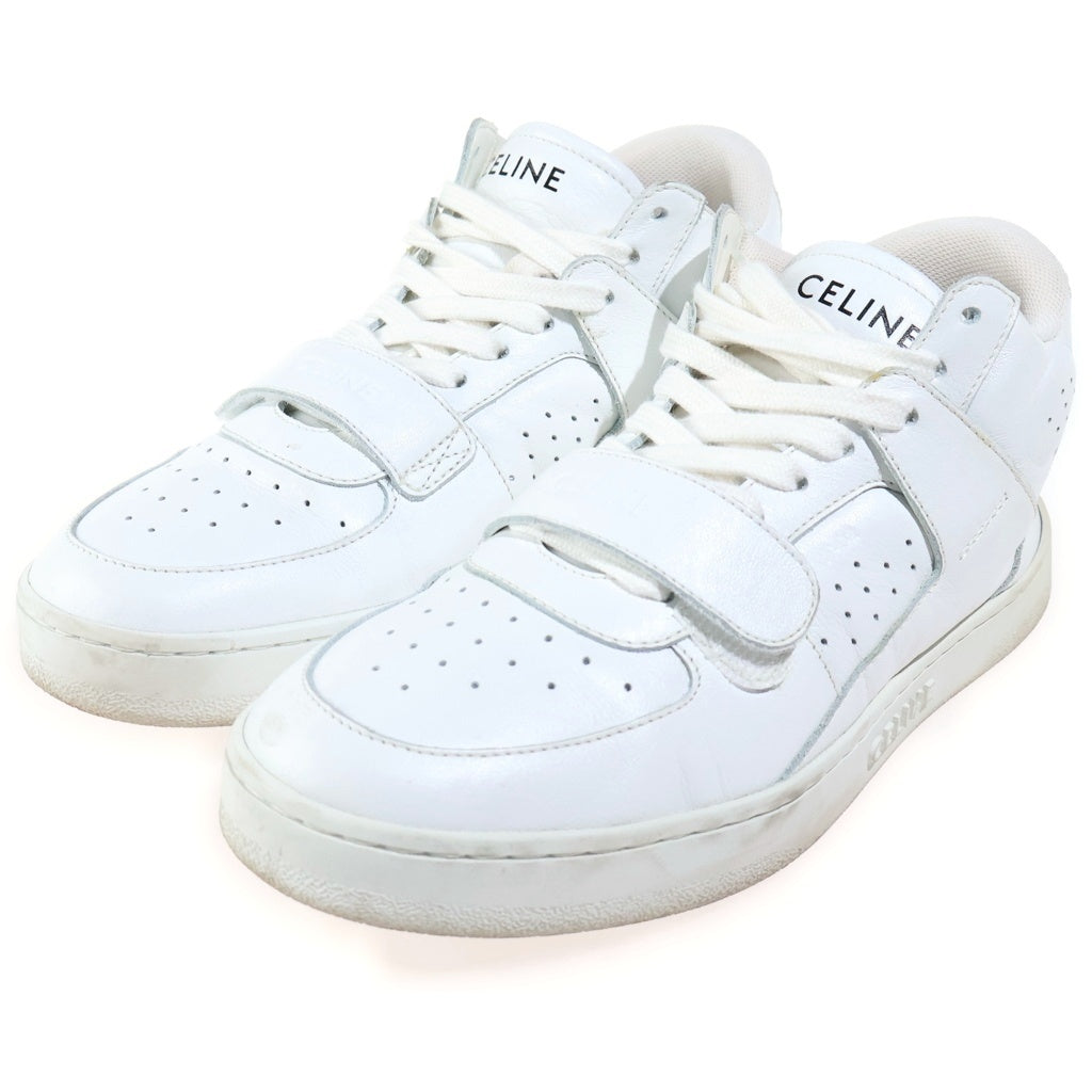 CELINE(セリーヌ) ロゴプリント レザー ハイカットスニーカー レディース ホワイト RM1210