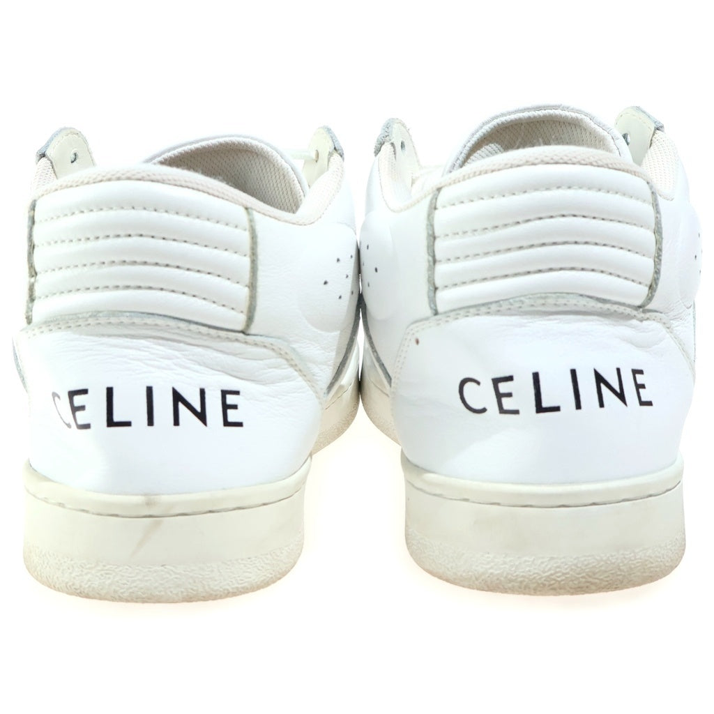 CELINE(セリーヌ) ロゴプリント レザー ハイカットスニーカー レディース ホワイト RM1210
