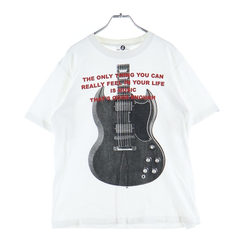 GOODENOUGH(グッドイナフ) グレッチ ギタープリント クルーネック半袖Tシャツ カットソー ホワイト