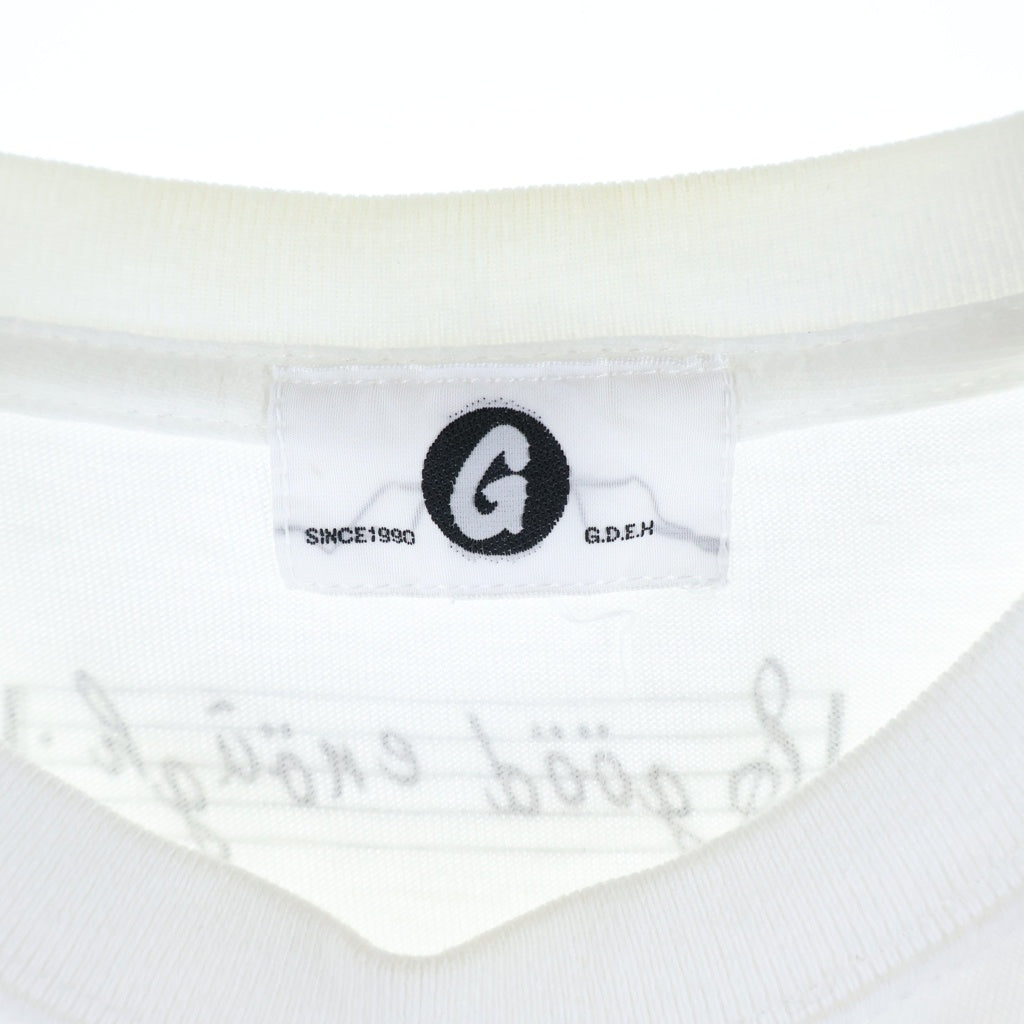 GOODENOUGH(グッドイナフ) グレッチ ギタープリント クルーネック半袖Tシャツ カットソー ホワイト