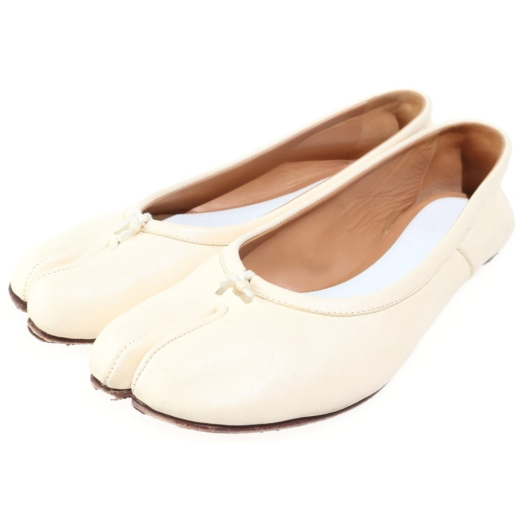 Maison Margiela(メゾンマルジェラ) TABI タビ レザー バレエシューズ パンプス レディース ベージュ S58WZ0042