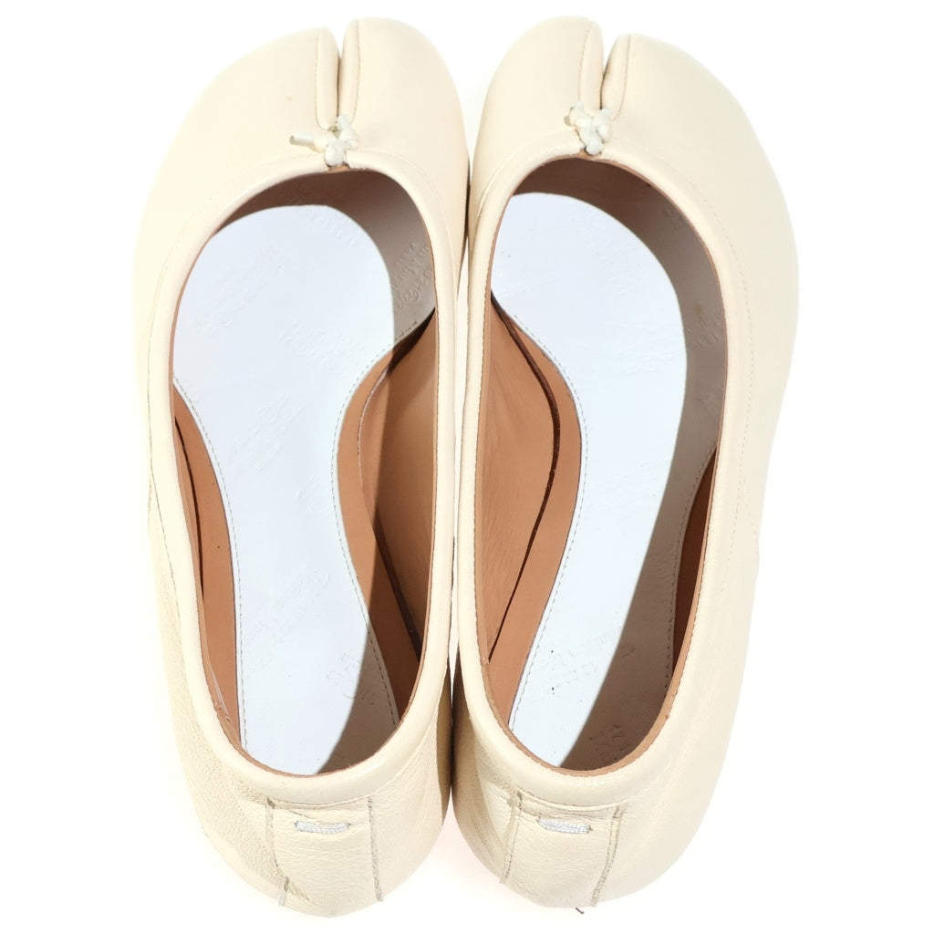 Maison Margiela(メゾンマルジェラ) TABI タビ レザー バレエシューズ パンプス レディース ベージュ S58WZ0042