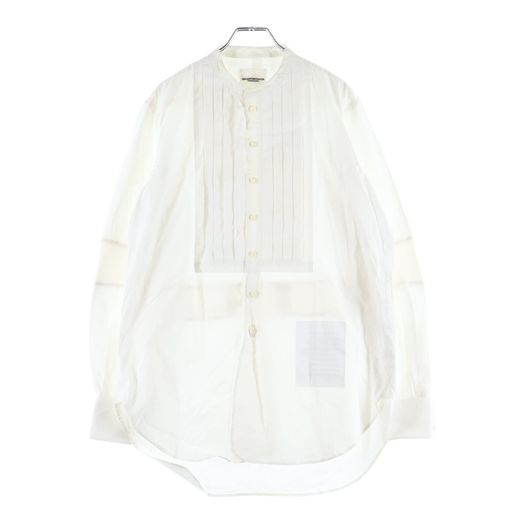 TAKAHIROMIYASHITA The SoloIst.(タカヒロミヤシタザソロイスト) 20SS Band Collar Shirt コットン バンドカラー 長袖ドレスシャツ ホワイト 0001DSS20