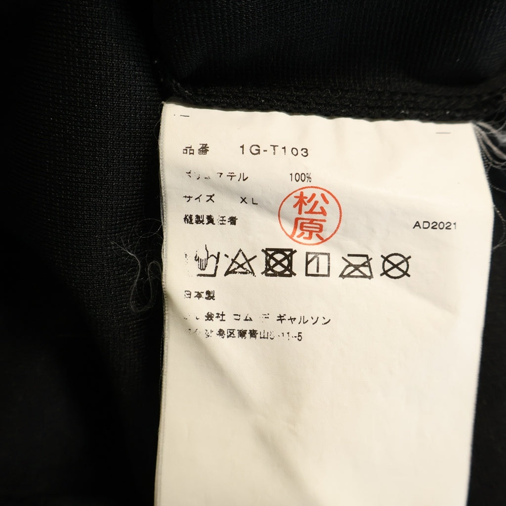 BLACK COMME des GARCONS(ブラックコムデギャルソン) AD2021 ×NIKE フロントロゴプリント クルーネック半袖Tシャツ カットソー ブラック 1G-T103