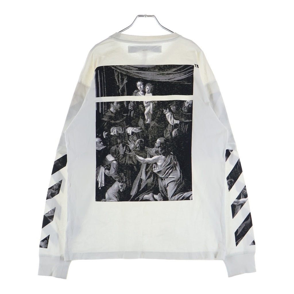 OFF-WHITE(オフホワイト) 20SS フェイクレイヤード グラフィックプリント クルーネック 長袖Tシャツ カットソー ホワイト OMAB022S20185005