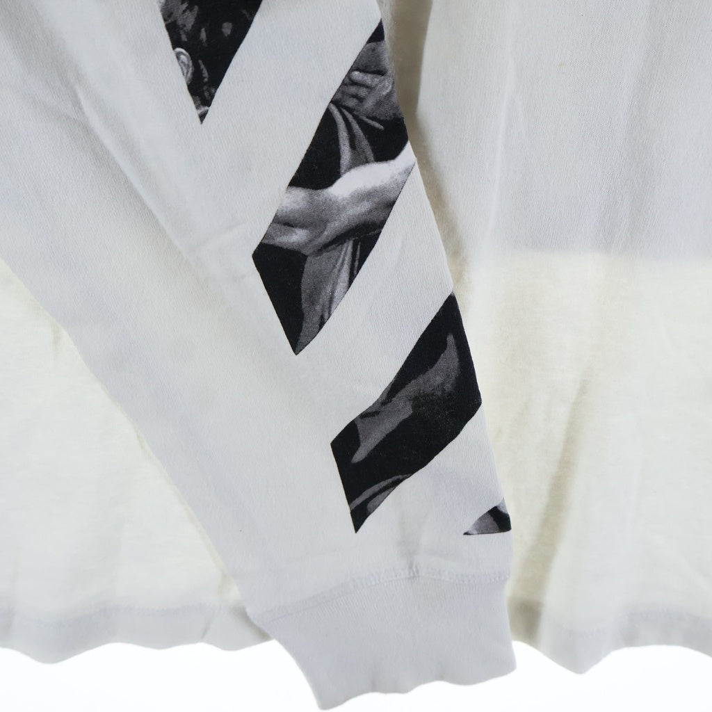 OFF-WHITE(オフホワイト) 20SS フェイクレイヤード グラフィックプリント クルーネック 長袖Tシャツ カットソー ホワイト OMAB022S20185005