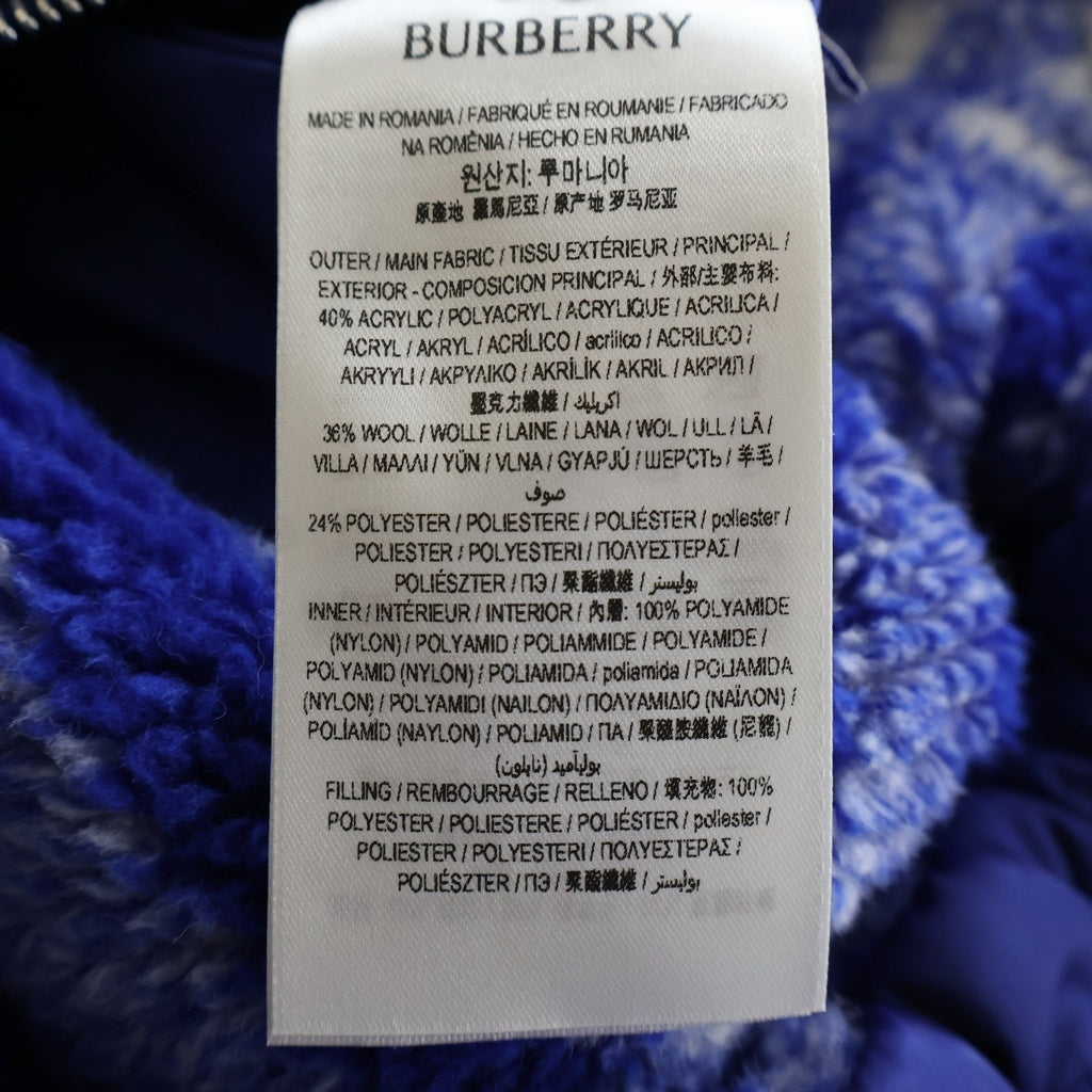 BURBERRY(バーバリー) 23AW COLORBLOCK CHECK CASUAL LONG-SLEEVE JACKET カラーブロックチェック カジュアル ロングスリーブ リバーシブル ボアジャケット ブルゾン ブルー 8078777