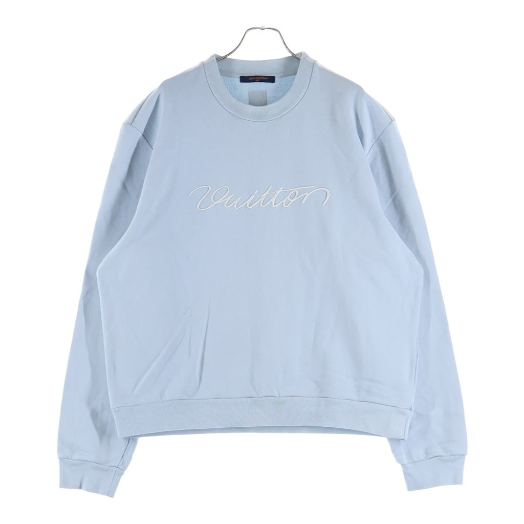 LOUIS VUITTON(ルイヴィトン) 25AW LOGO EMBROIDERY SWEATSHIRT ロゴエンブロイダリー クルーネック スウェットシャツ トレーナー ブルー RM252MV FWC HTY09W