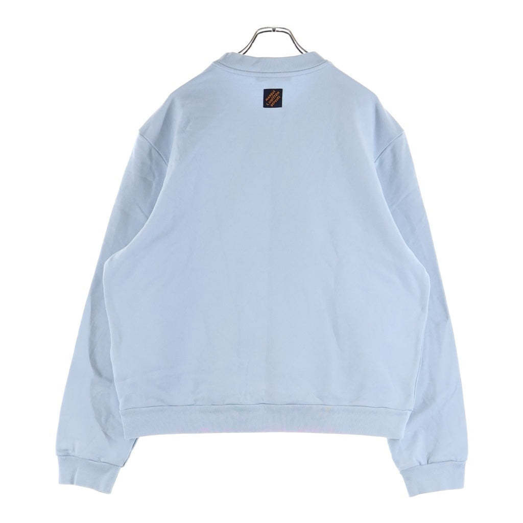 LOUIS VUITTON(ルイヴィトン) 25AW LOGO EMBROIDERY SWEATSHIRT ロゴエンブロイダリー クルーネック スウェットシャツ トレーナー ブルー RM252MV FWC HTY09W