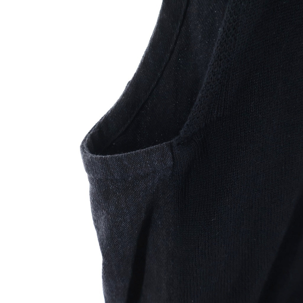 Sacai(サカイ) 26SS Denim x Knit Dress デニム ニット 切り替え ノースリーブドレス ワンピース ブラック レディース 26-08472