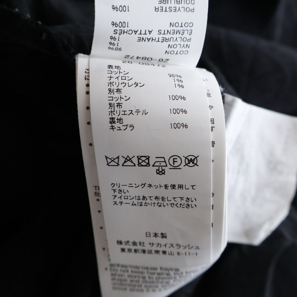 Sacai(サカイ) 26SS Denim x Knit Dress デニム ニット 切り替え ノースリーブドレス ワンピース ブラック レディース 26-08472