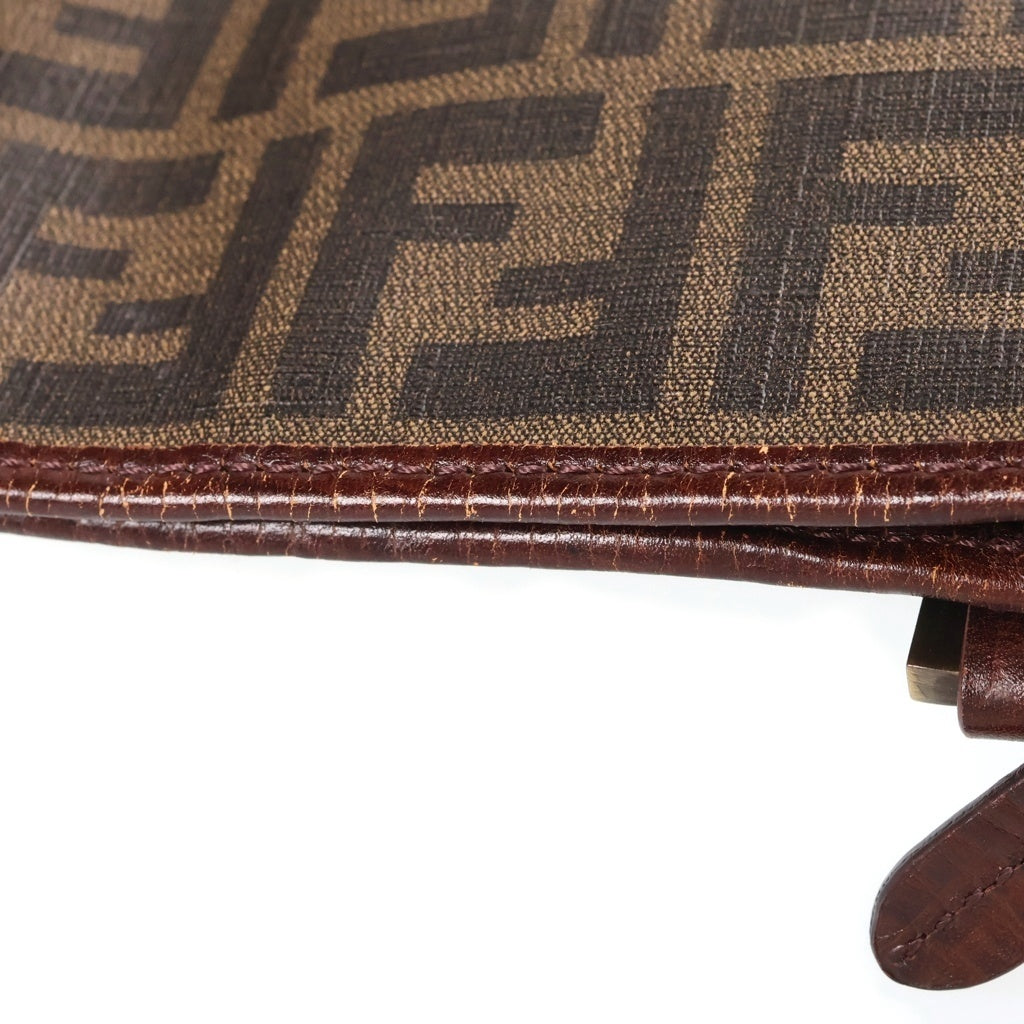FENDI(フェンディ) ズッカ柄 PVCレザー ゴールド金具 ショルダーバッグ ブラウン