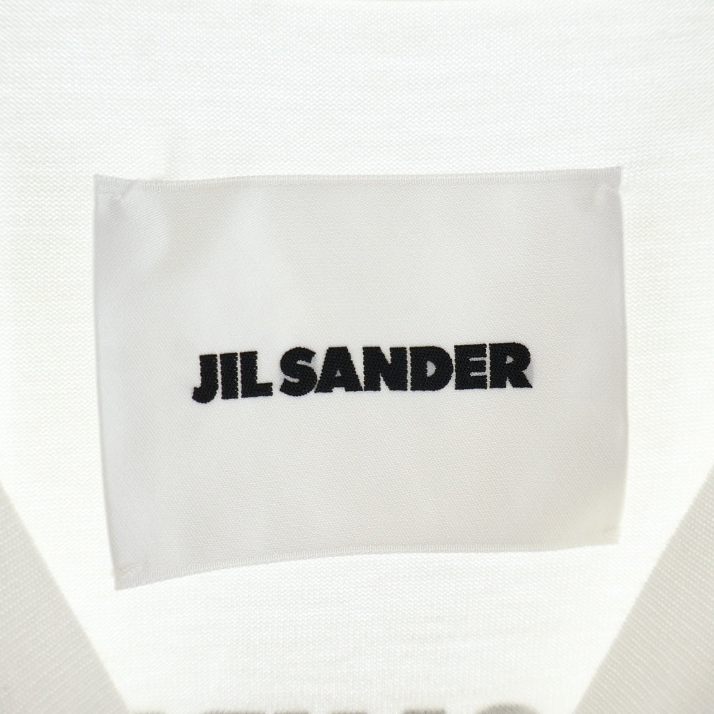 JIL SANDER(ジルサンダー) 24SS バックロゴプリント クルーネック長半袖Tシャツ カットソー ホワイト J22GC0173 J46219