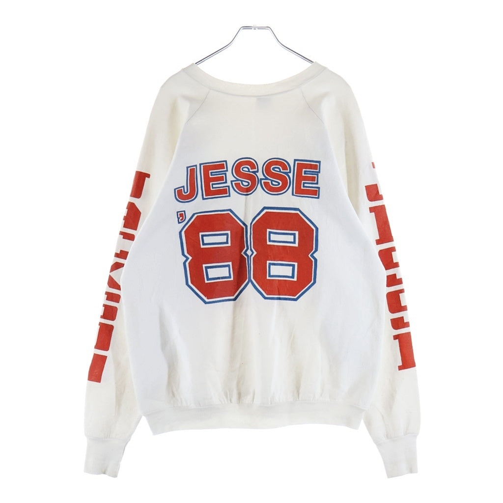 VINTAGE(ヴィンテージ) 80S VINTAGE USA製 JESSE JACKSON CREWNECK SWEATSHIRT FRUIT OF THE LOOM ヴィンテージ ジェシー ジャクソン クルーネック 長袖スウェット ホワイト