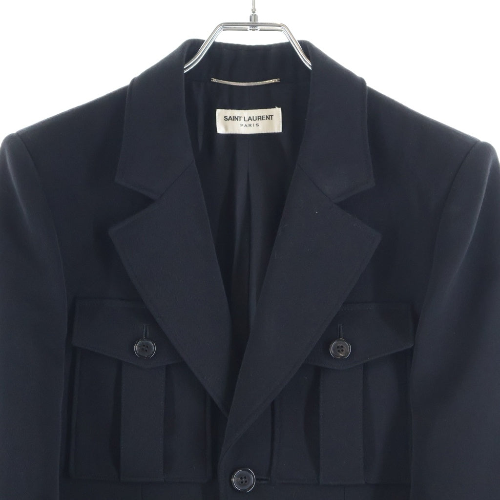 SAINT LAURENT PARIS(サンローランパリ) 23SS マルチポケット サハリエンヌ サファリジャケット ブラック 731986 Y7E61