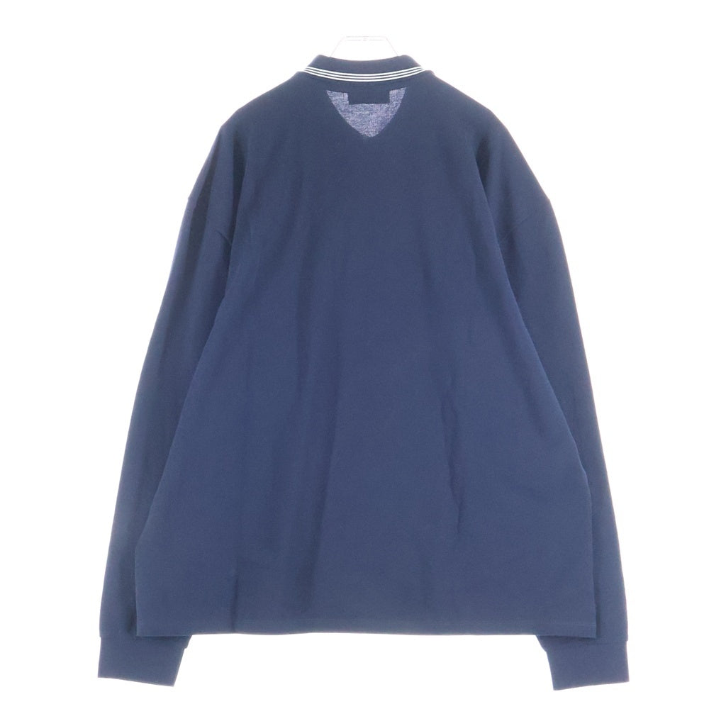 miumiu(ミュウミュウ) HARF-ZIP POLO SHIRT ハーフジップ コットン 長袖ポロシャツ ネイビー RFID MJLA20 S000 18ZW