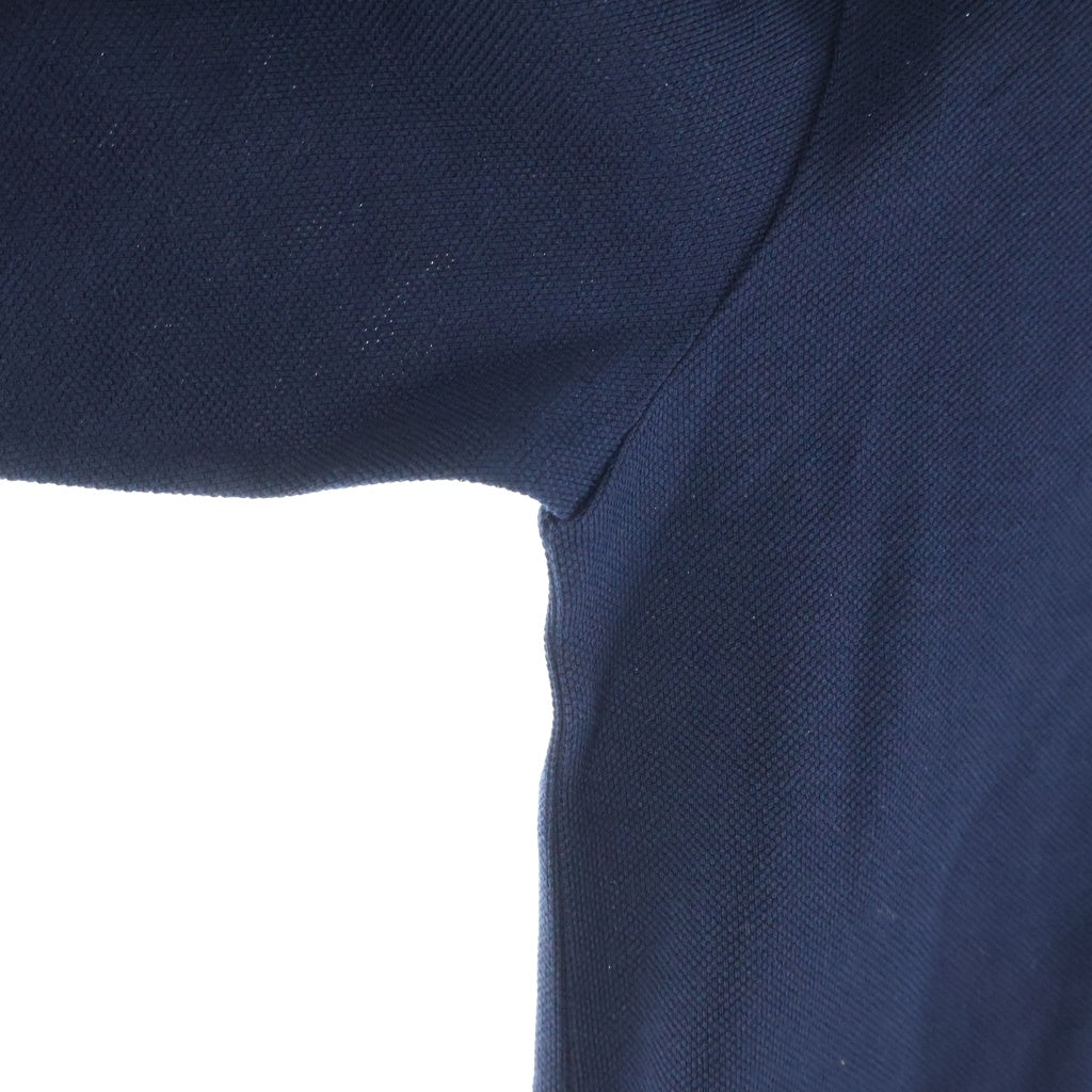 miumiu(ミュウミュウ) HARF-ZIP POLO SHIRT ハーフジップ コットン 長袖ポロシャツ ネイビー RFID MJLA20 S000 18ZW