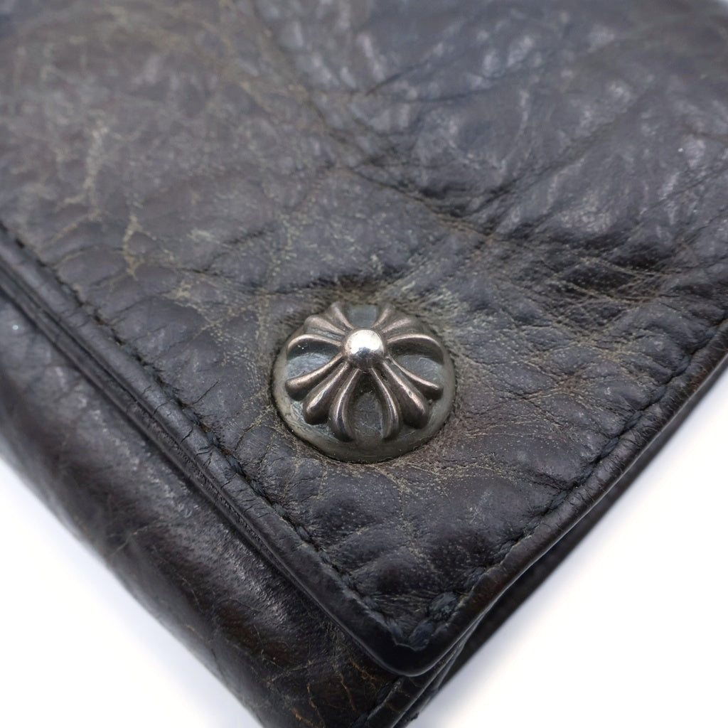 CHROME HEARTS(クロムハーツ) 3FOLD 3 フォールド クロスボタンレザーウォレット 財布 カモフラ 迷彩 ブラウン