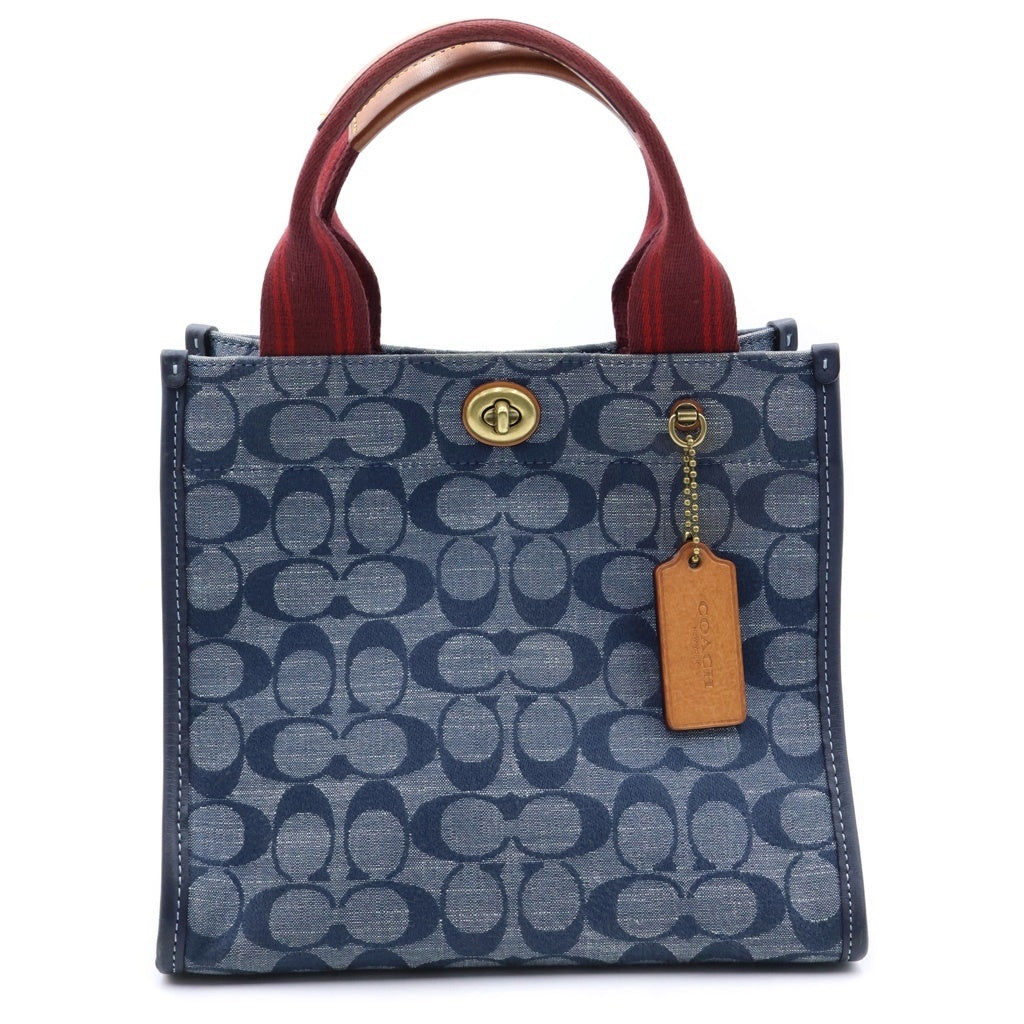 COACH(コーチ) Tote 22 In Signature Chambray シグネチャーシャンブレー 2WAYショルダー トートバッグ グレー B2022-3663 レディース