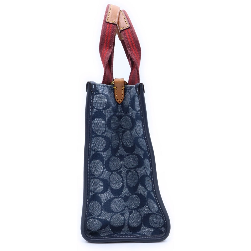 COACH(コーチ) Tote 22 In Signature Chambray シグネチャーシャンブレー 2WAYショルダー トートバッグ グレー B2022-3663 レディース