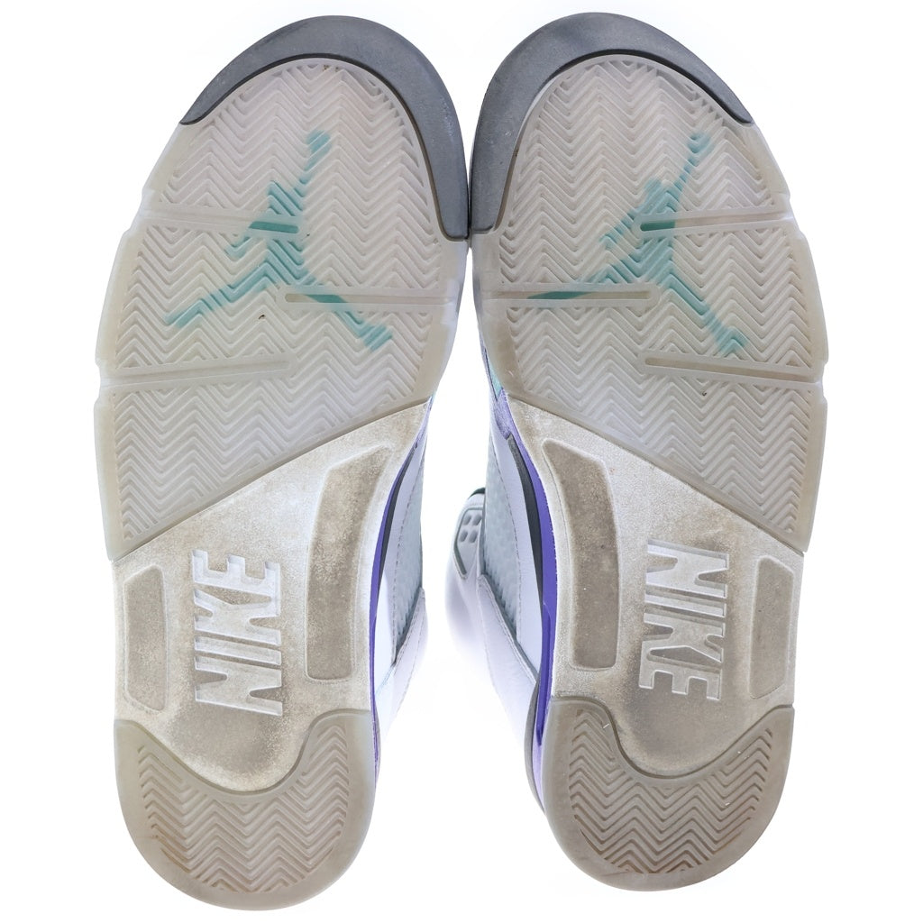 NIKE(ナイキ) AIR JORDAN EMERALD-GRAPE エアジョーダン 5 エメラルドグレープ ハイカットスニーカー ホワイト/パープル US10/28cm HQ7978-100