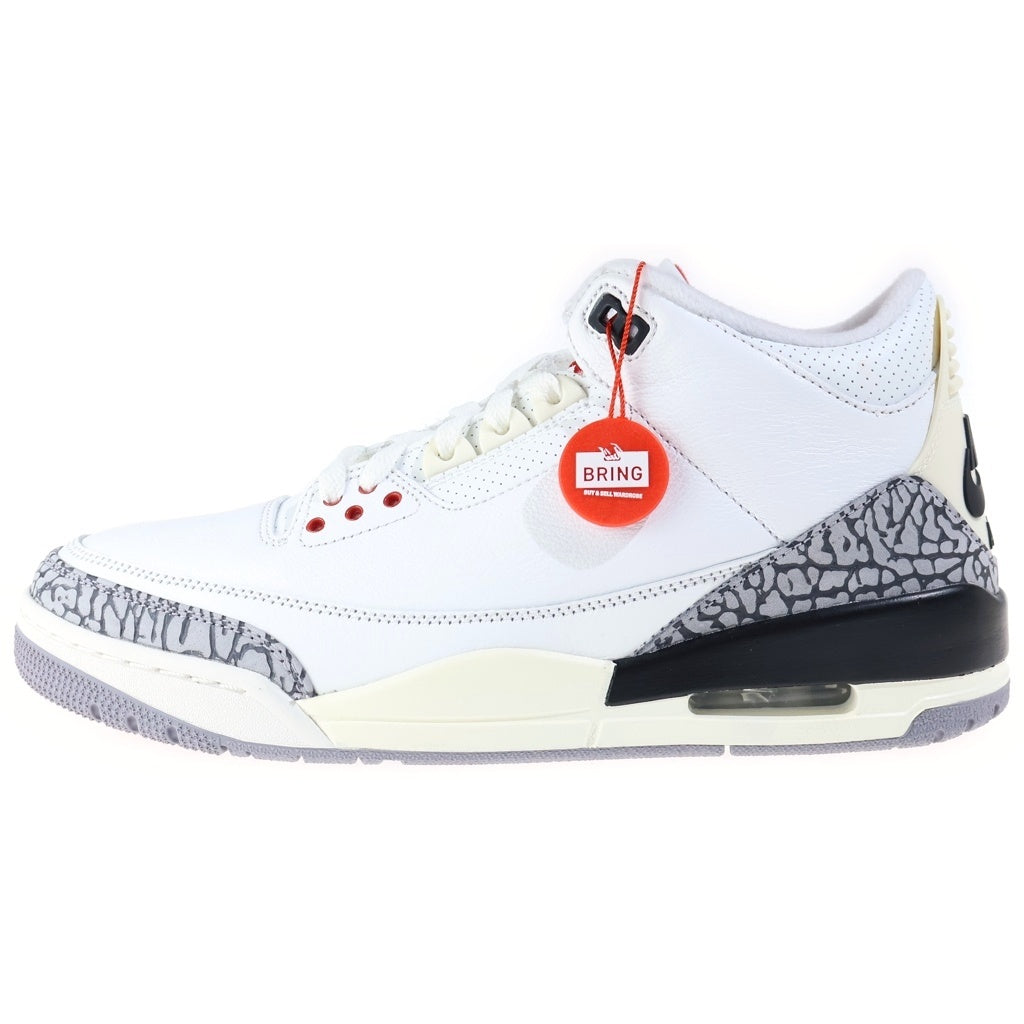 NIKE(ナイキ) AIR JORDAN 3 RETRO WHITE CEMENT REIMAGINED エアジョーダン3 レトロ セメント リイマジンド ハイカットスニーカー ホワイト US9.5/27.5cm DN3707-100 DM3707-100