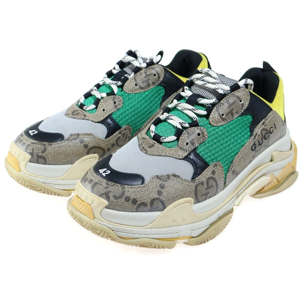 BALENCIAGA(バレンシアガ) 21AW ×GUCCI The Hacker Project Triple S Trainers グッチ ハッカープロジェクト トリプルS ローカットスニーカー ベージュ 681067