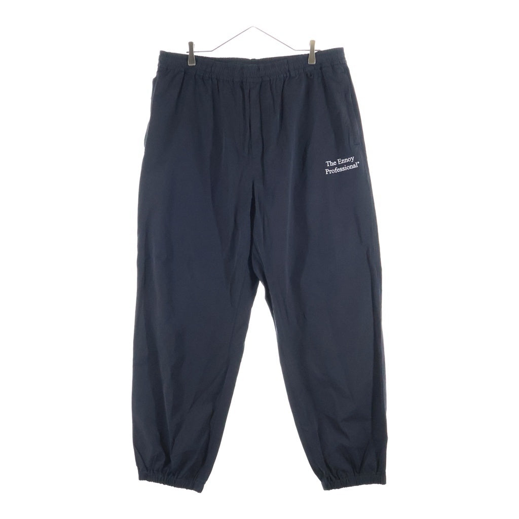 The Ennoy Professional(エンノイプロフェッショナル) 24AW CPN TRACK PANTS フロントロゴデザイン ドローストリング ナイロントラックパンツ ブラック AW24BRENPT04LP
