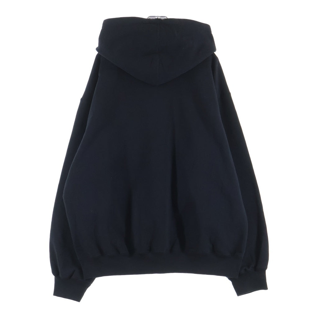 SUPREME(シュプリーム) 23AW Collegiate Patchwork Leather Hooded Sweatshirt カリージェトパッチワークレザー フーデッドスウェットシャツ パーカー ブラック