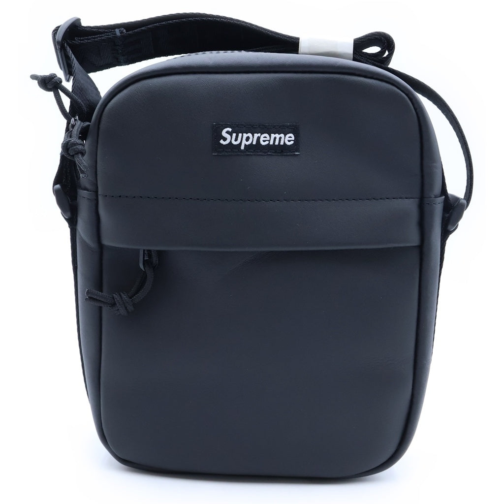 SUPREME(シュプリーム) 23AW Leather Shoulder Bag レザー スモールボックスロゴ ショルダーバッグ ブラック