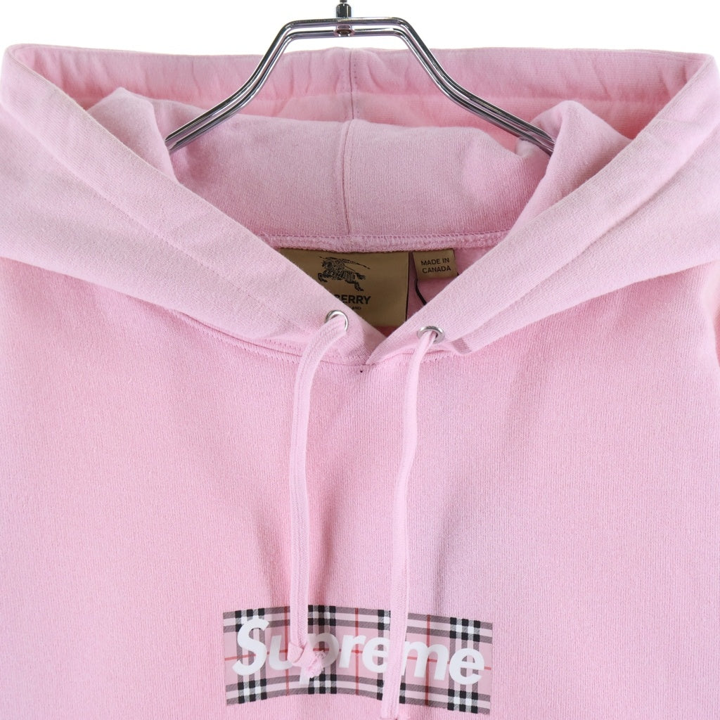 SUPREME(シュプリーム) 22SS ×Burberry Box Logo Hooded Sweatshirt バーバリー ボックスロゴ フーデッドスウェットシャツ パーカー ピンク