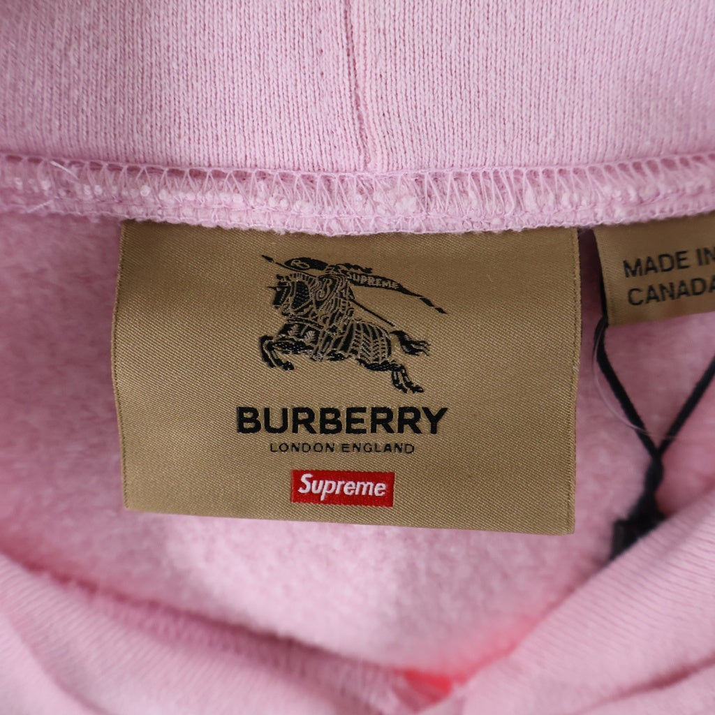 SUPREME(シュプリーム) 22SS ×Burberry Box Logo Hooded Sweatshirt バーバリー ボックスロゴ フーデッドスウェットシャツ パーカー ピンク