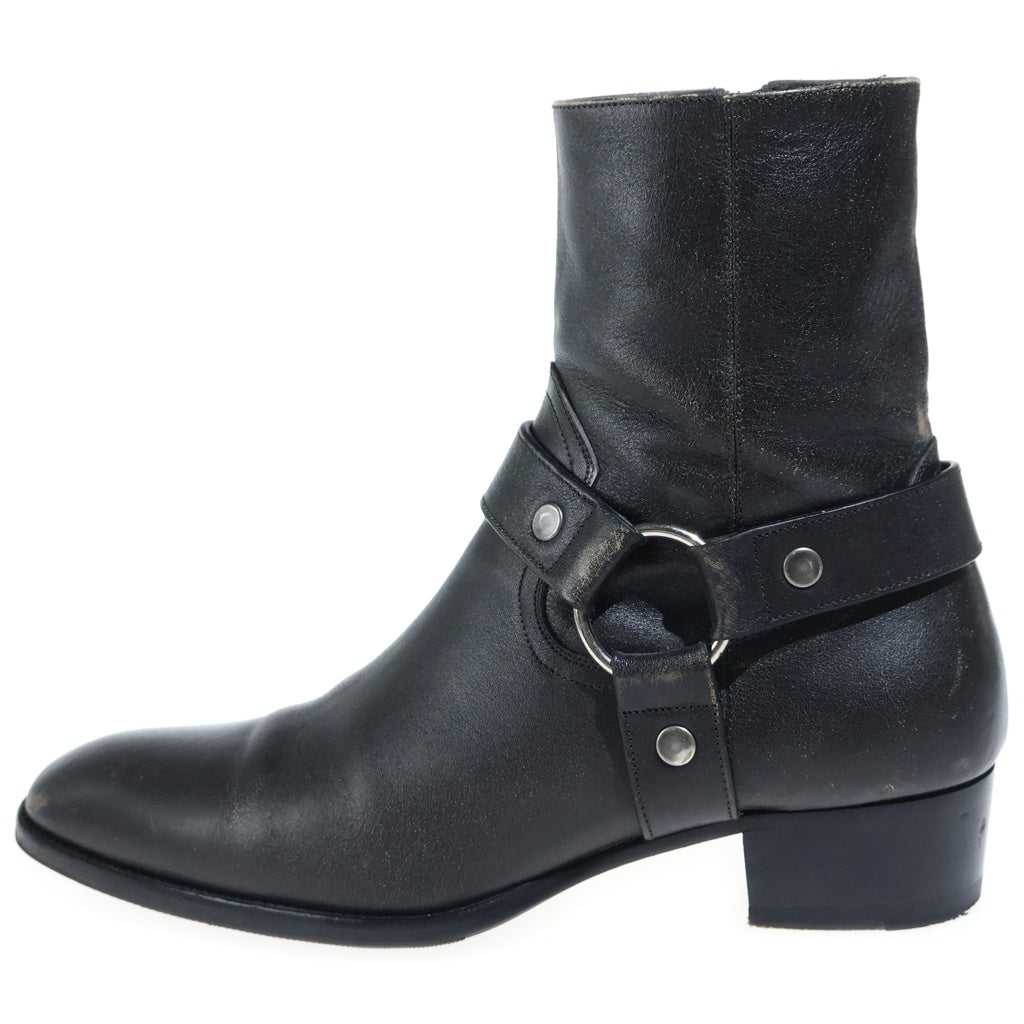 SAINT LAURENT PARIS(サンローランパリ) WYATT ワイアット リングブーツ ハイカットブーツ ブラック