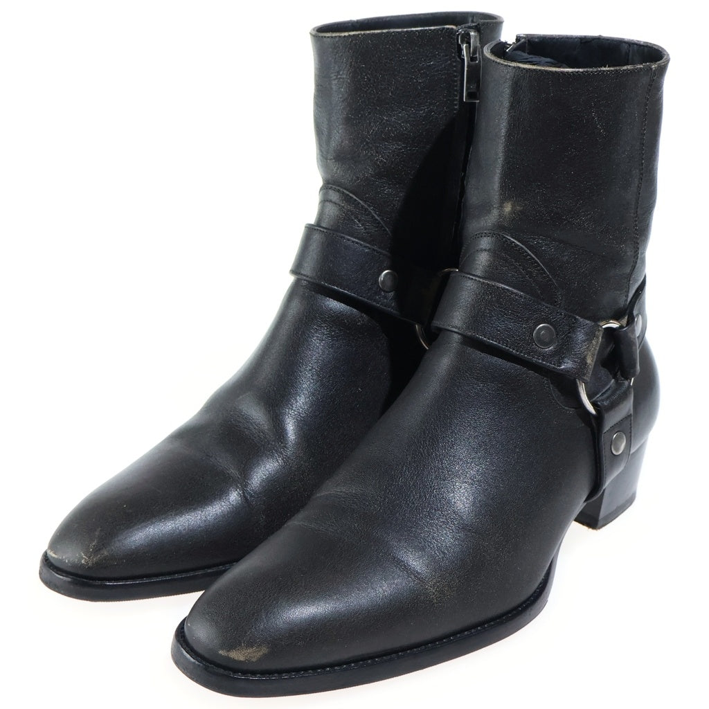SAINT LAURENT PARIS(サンローランパリ) WYATT ワイアット リングブーツ ハイカットブーツ ブラック